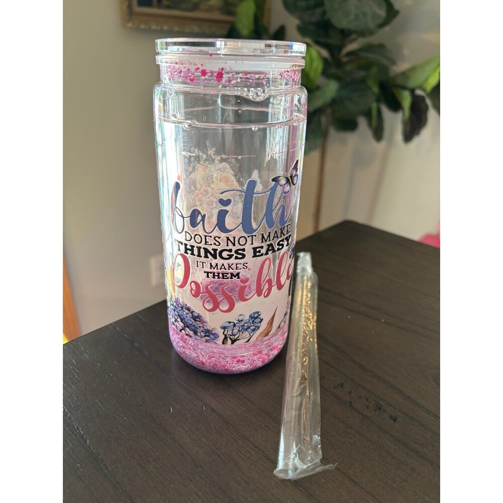 Faith Tumbler with Straw 16oz